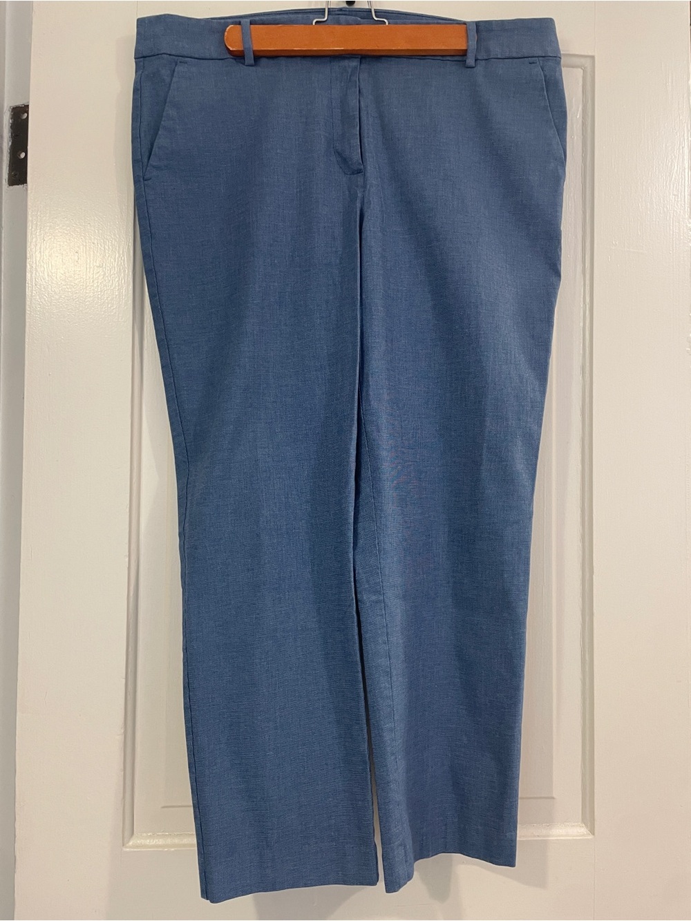 LOFT Blue Straight-Leg Riviera Slim Trousers